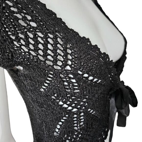 dark coquette crochet bow top - Picture 4 of 7